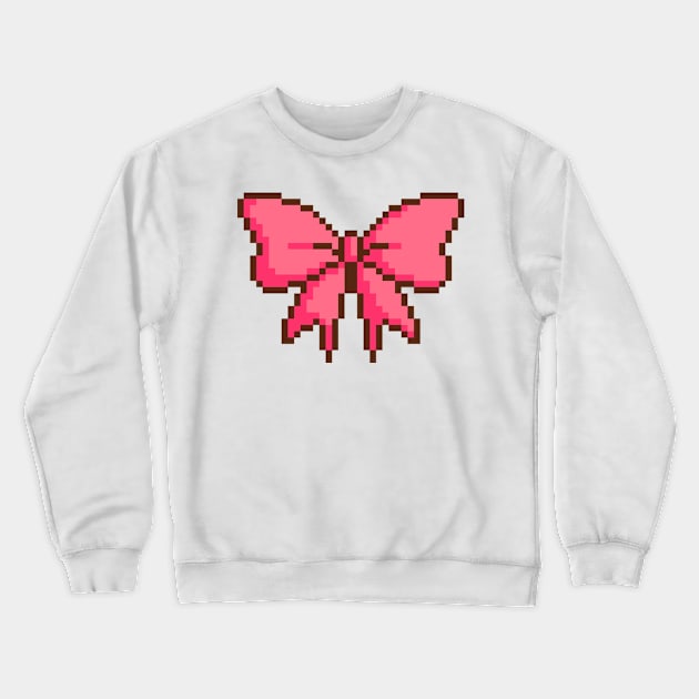 Pixel Bow Crewneck Sweatshirt by escaramaridesigns